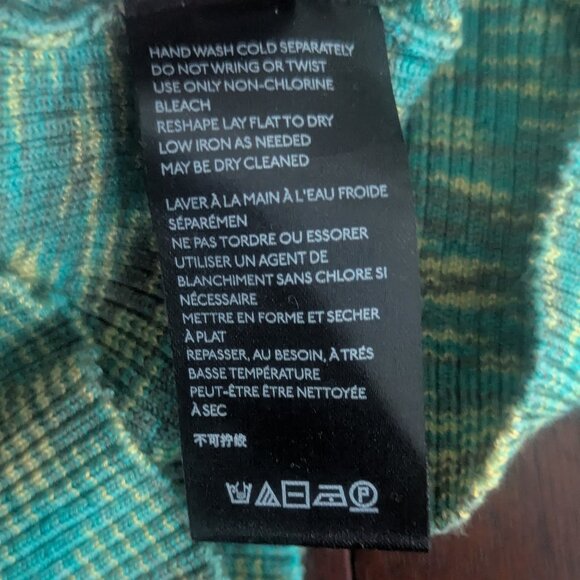 Anthropologie Zuzu Space-Dyed Green Ribbed Knit Sweater Tee Size Small - Picture 5 of 7